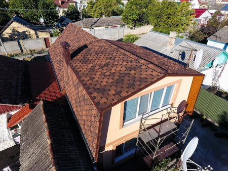 Гибкая черепица Docke Премиум Шеффилд Кофе SBS Модифицированная (1кв.м) фото