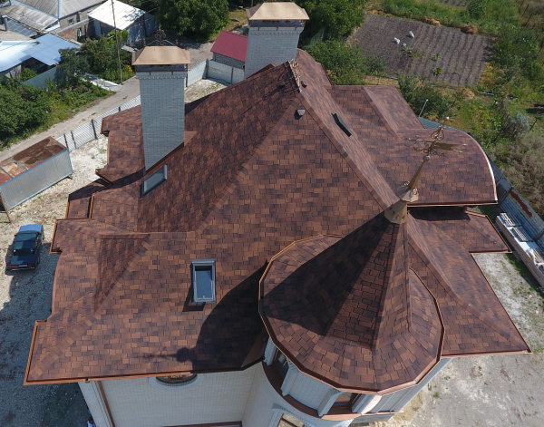 Гибкая черепица Docke Люкс Саппоро Кофе SBS Модифицированная (1кв.м.) фото