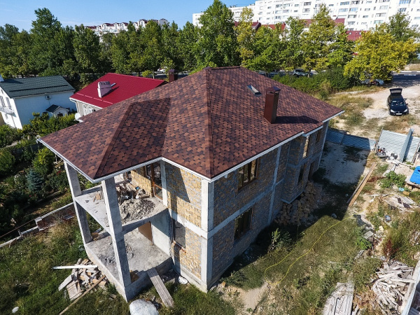 Гибкая черепица Docke Премиум Шеффилд Кофе SBS Модифицированная (1кв.м) фото